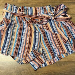 SHEIN High Waist Multicolor Patterned Shorts